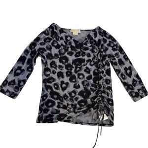 Michael Kors Animal Print Ruched Side Top Women’s Size PL